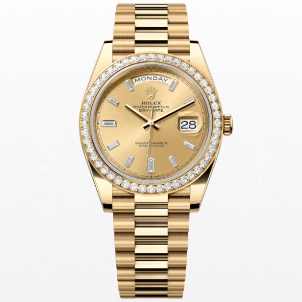 Rolex Day-Date 40 yellow gold and diamonds