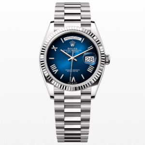 Rolex Day-Date 36 white gold blue