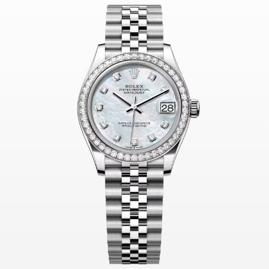 Datejust 31 Oyster 31 mm Oystersteel white gold and diamonds