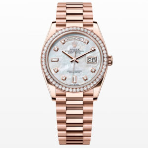 Rolex Day-Date 36 Oyster 36 mm Everose gold and diamonds