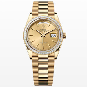 Rolex Day-Date 36 Oyster 36 mm yellow gold and diamonds 18K