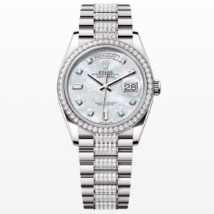 Rolex Day-Date 36 Oyster 36 mm white gold and diamonds 128349RBR