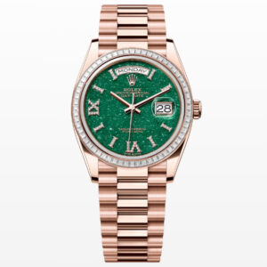 Replica Rolex Day-Date 36 Oyster 36 mm Everose gold and diamonds 128395TBR